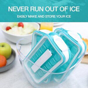 Portable Ice Cube Mold Household Silicone Creative Ice Cube Mold Box(1 Pack)